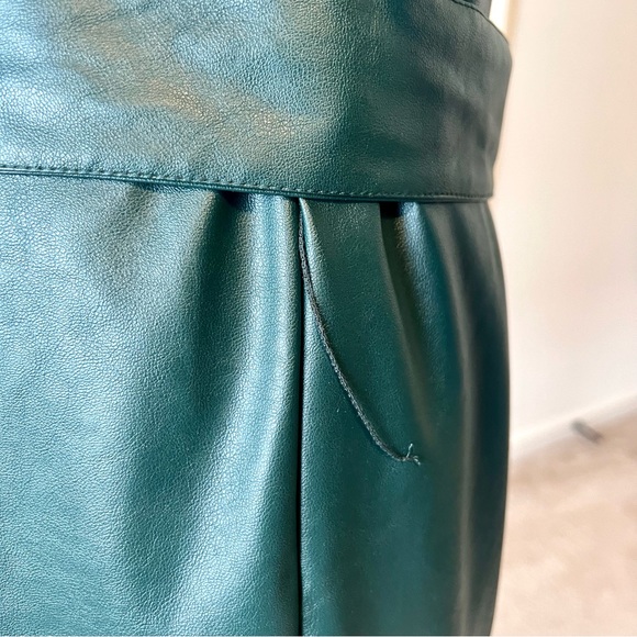 NEW YORK & COMPANY Green Faux Leather Button Down Shirt Dress—SZ. XS - Picture 6 of 17